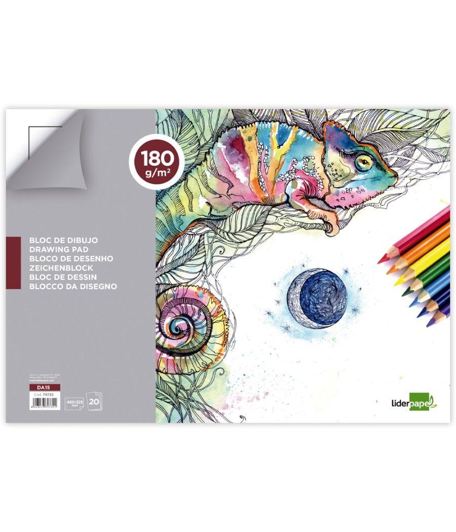 Bloc dibujo liderpapel lineal espiral 460x325mm 20 hojas 180 g/m2 con recuadroperforado - Imagen 3