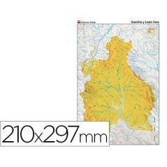 Mapa mudo color din a4 castilla-leon fisico PACK 100 UNIDADES - Imagen 2