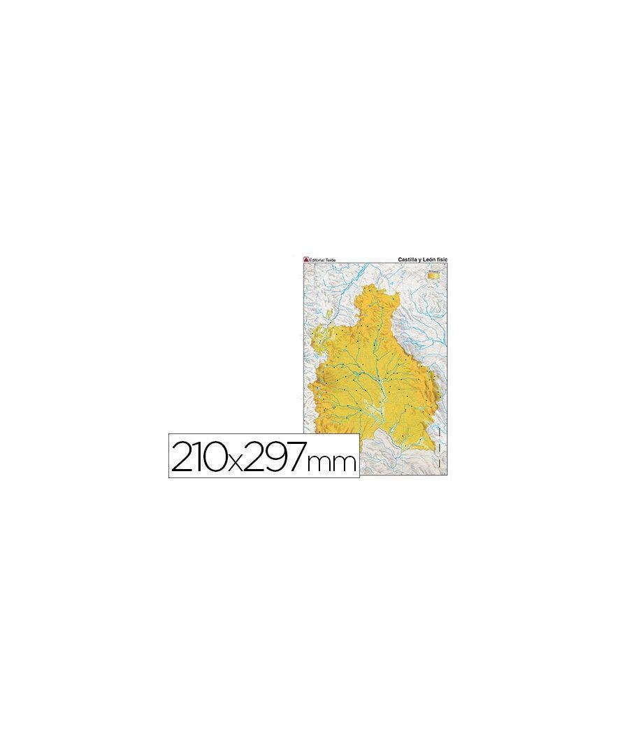 Mapa mudo color din a4 castilla-leon fisico PACK 100 UNIDADES - Imagen 2