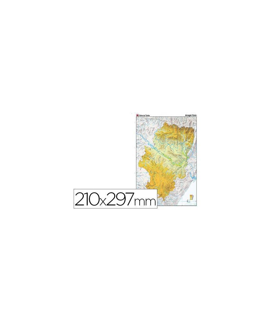 Mapa mudo color din a4 aragon fisico PACK 100 UNIDADES - Imagen 2