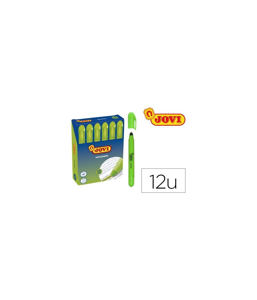 Marcador de cera gel jovi fluorescente verde caja de 12 unidades - Imagen 2