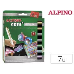 Rotulador alpino crea metalix caja de 7 colores surtidos