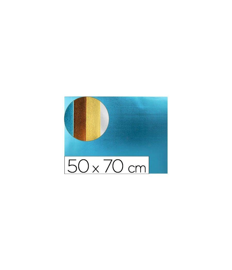 Goma eva liderpapel 50x70 cm espesor 2 mm metalizada azul claro PACK 10 UNIDADES - Imagen 2