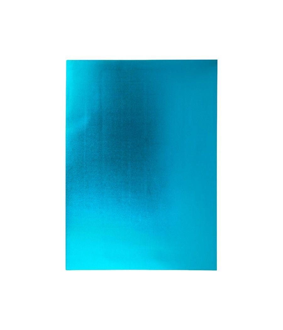 Goma eva liderpapel 50x70 cm espesor 2 mm metalizada azul claro PACK 10 UNIDADES - Imagen 3