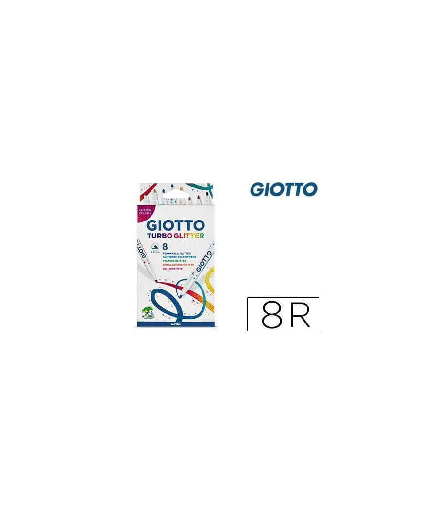 Rotulador giotto turbo glitter purpurina caja de 8 unidades - Imagen 2