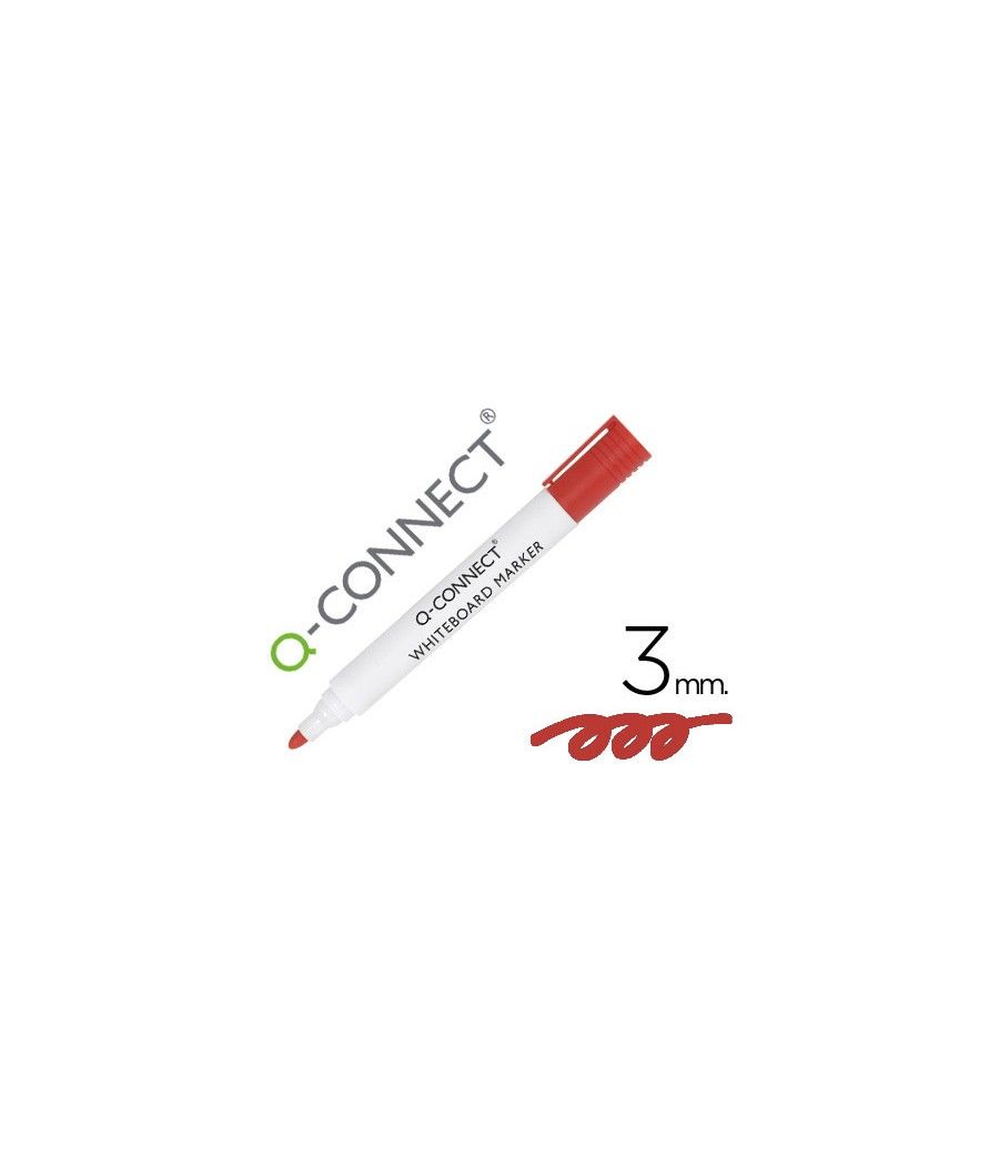 Rotulador q-connect pizarra blanca color rojo punta redonda 3.0 mm PACK 10 UNIDADES - Imagen 2