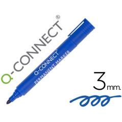 Rotulador q-connect marcador permanente azul punta redonda 3.0 mm PACK 10 UNIDADES