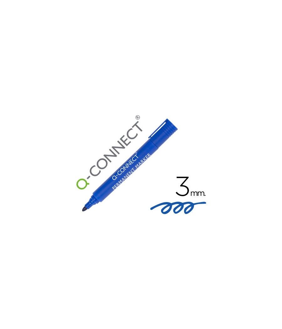 Rotulador q-connect marcador permanente azul punta redonda 3.0 mm PACK 10 UNIDADES - Imagen 2