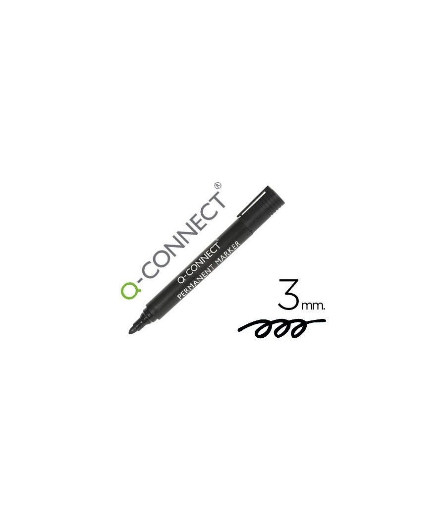 Rotulador q-connect marcador permanente negro punta redonda 3.0 mm PACK 10 UNIDADES - Imagen 2