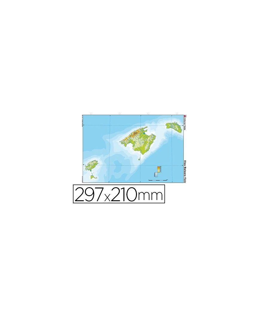 Mapa mudo color din a4 islas baleares fisico PACK 100 UNIDADES - Imagen 2