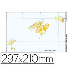 Mapa mudo color din a4 islas baleares politico PACK 100 UNIDADES