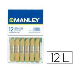 Lápices cera manley unicolor tierra sombra natural n.67 caja de 12 unidades - Imagen 2