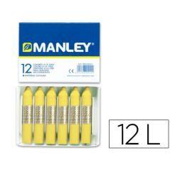 Lápices cera manley unicolor verde amarillo claro n.47 caja de 12 unidades - Imagen 2