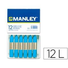 Lápices cera manley unicolor azul cobalto n.20 caja de 12 unidades