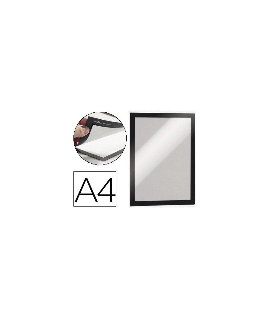 Marco porta anuncios durable magnetico din a4 dorso adhesivo removible color negro pack de 2 unidades - Imagen 2