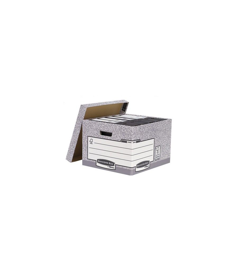 Cajon fellowes cartón reciclado para almacénamiento de archivo capacidad 4 cajas de archivo tamaño folio - Imagen 2