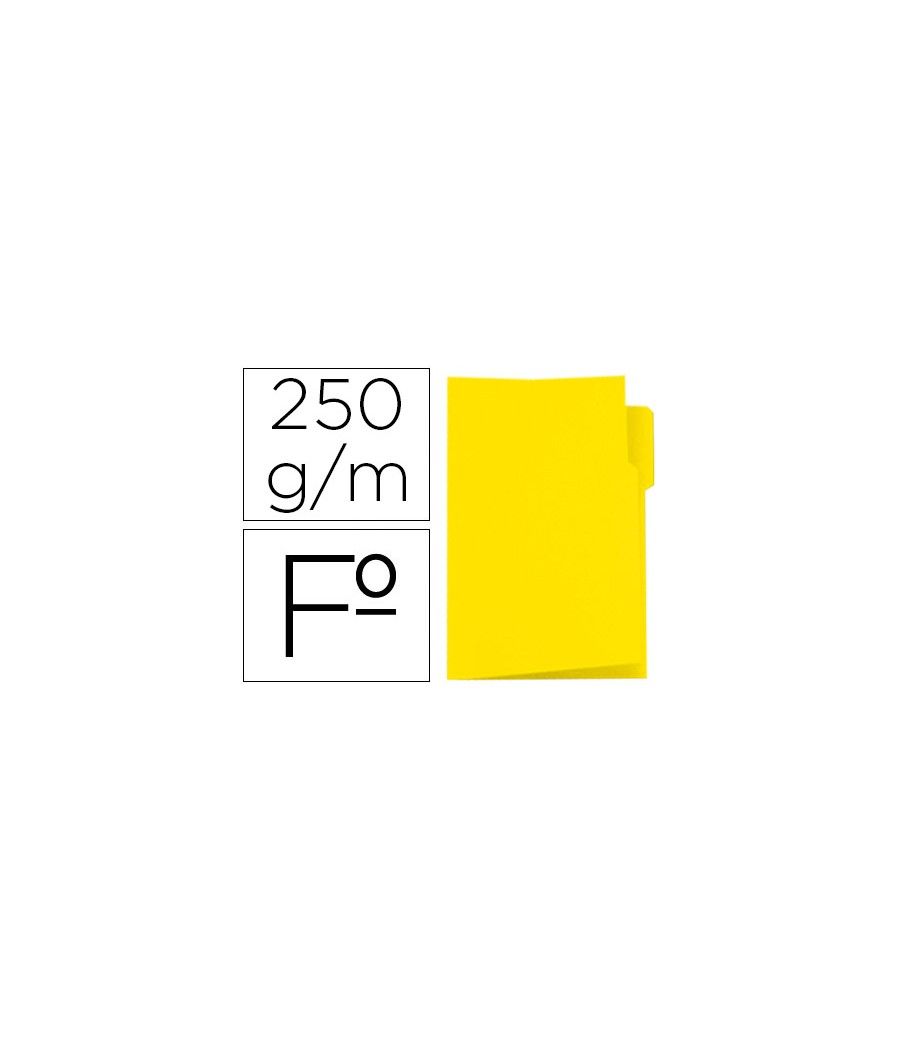 Subcarpeta cartulina gio folio pestaña izquierda 250 g/m2 amarillo PACK 50 UNIDADES - Imagen 2