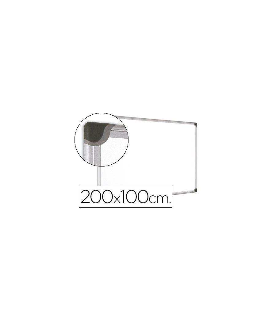 Pizarra blanca bi-office magnética maya w ceramica vitrificada marco de aluminio 200 x 100 cm con bandeja para - Imagen 2