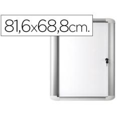 Vitrina de anuncio bi-office magnética 816x688 mm para exterior con marco de aluminio y cerradura - Imagen 2