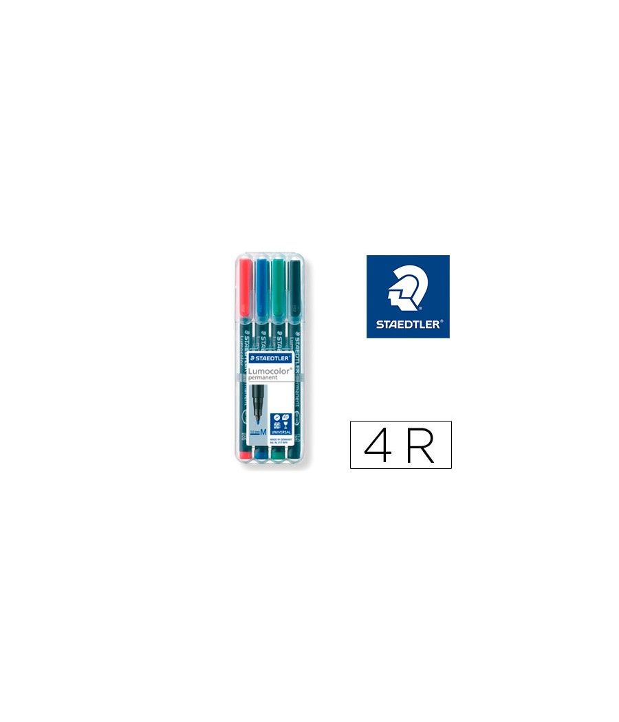 Rotulador staedtler lumocolor retroproyeccion punta de fibra permanente 317 wp estuche 4 colores punta media - Imagen 2