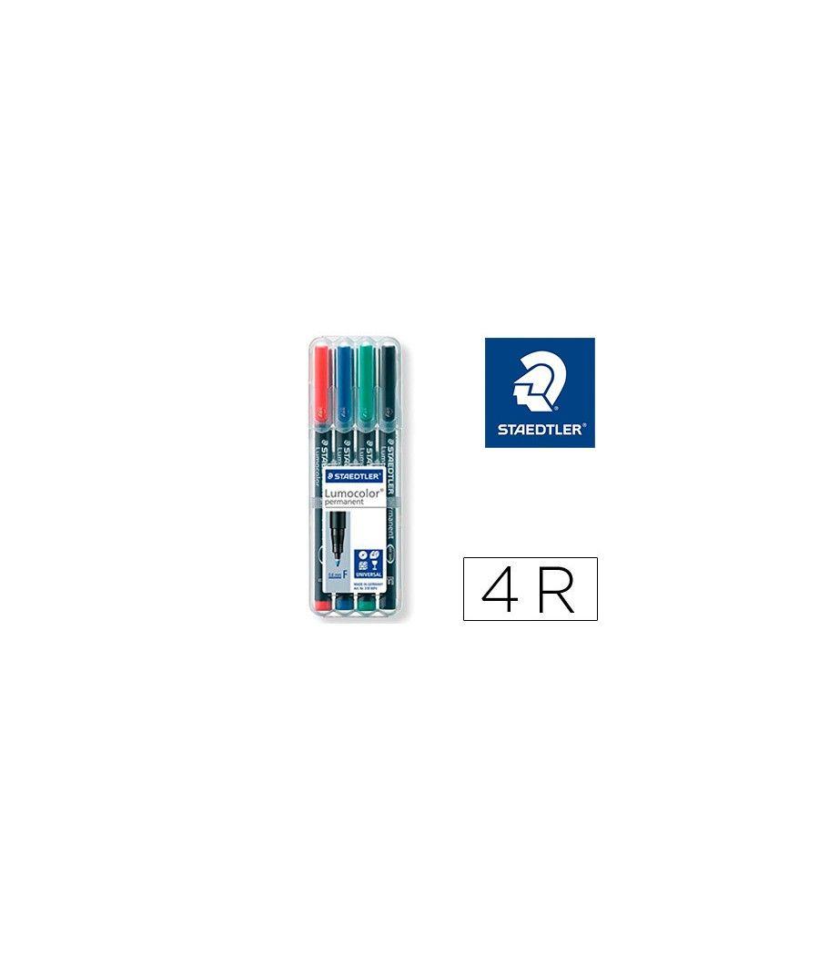 Rotulador staedtler lumocolor retroproyeccion punta de fibra permanente 318 wp estuche 4 colores punta fina - Imagen 2