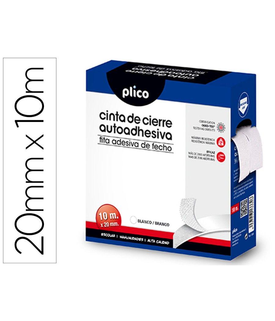 Cinta de cierre adhesiva plico velcro blanco 20mm x 10m - Imagen 2