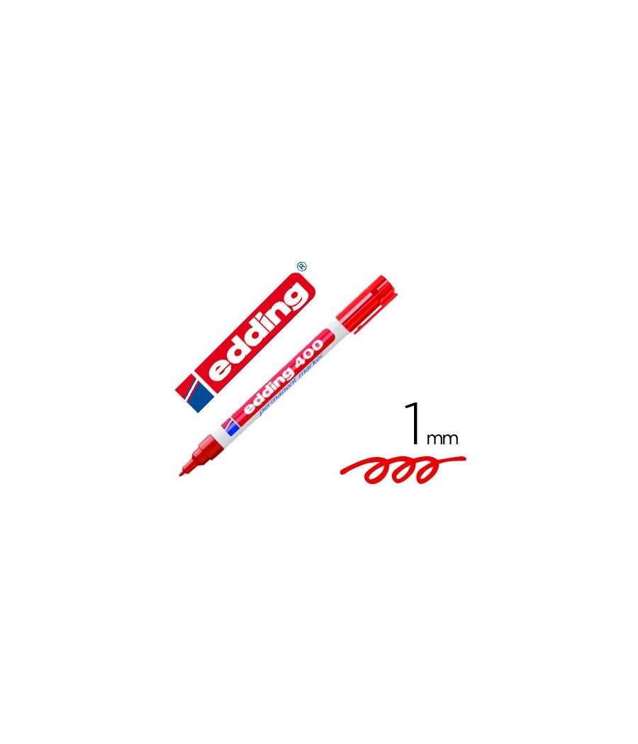 Rotulador edding marcador permanente 400 rojo punta redonda 1 mm PACK 10 UNIDADES - Imagen 2
