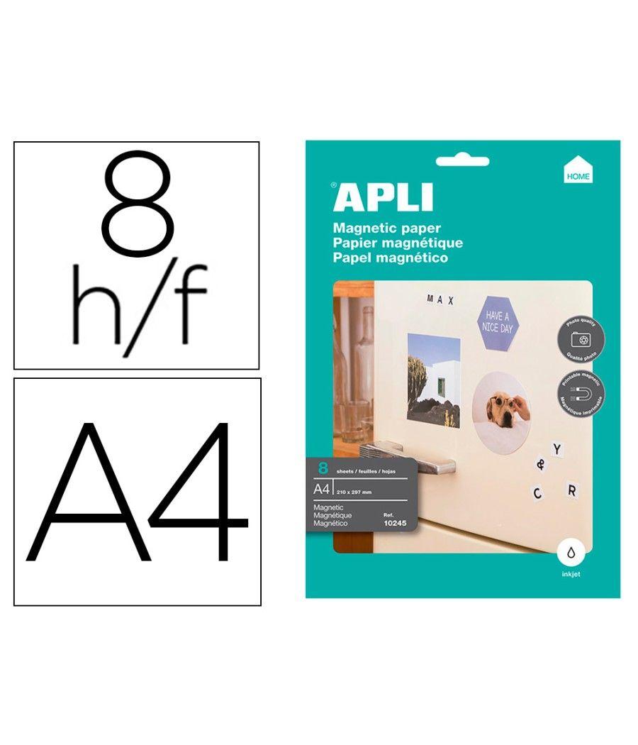 Papel magnetico apli blanco din a4 para impresoras inkjet paquete de 8 hojas - Imagen 2