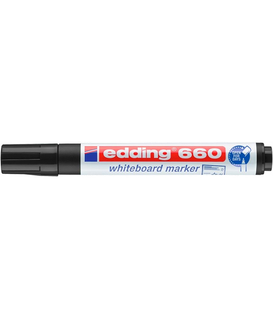 Rotulador edding para pizarra blanca 660 color negro punta redonda 3 mm PACK 10 UNIDADES - Imagen 5