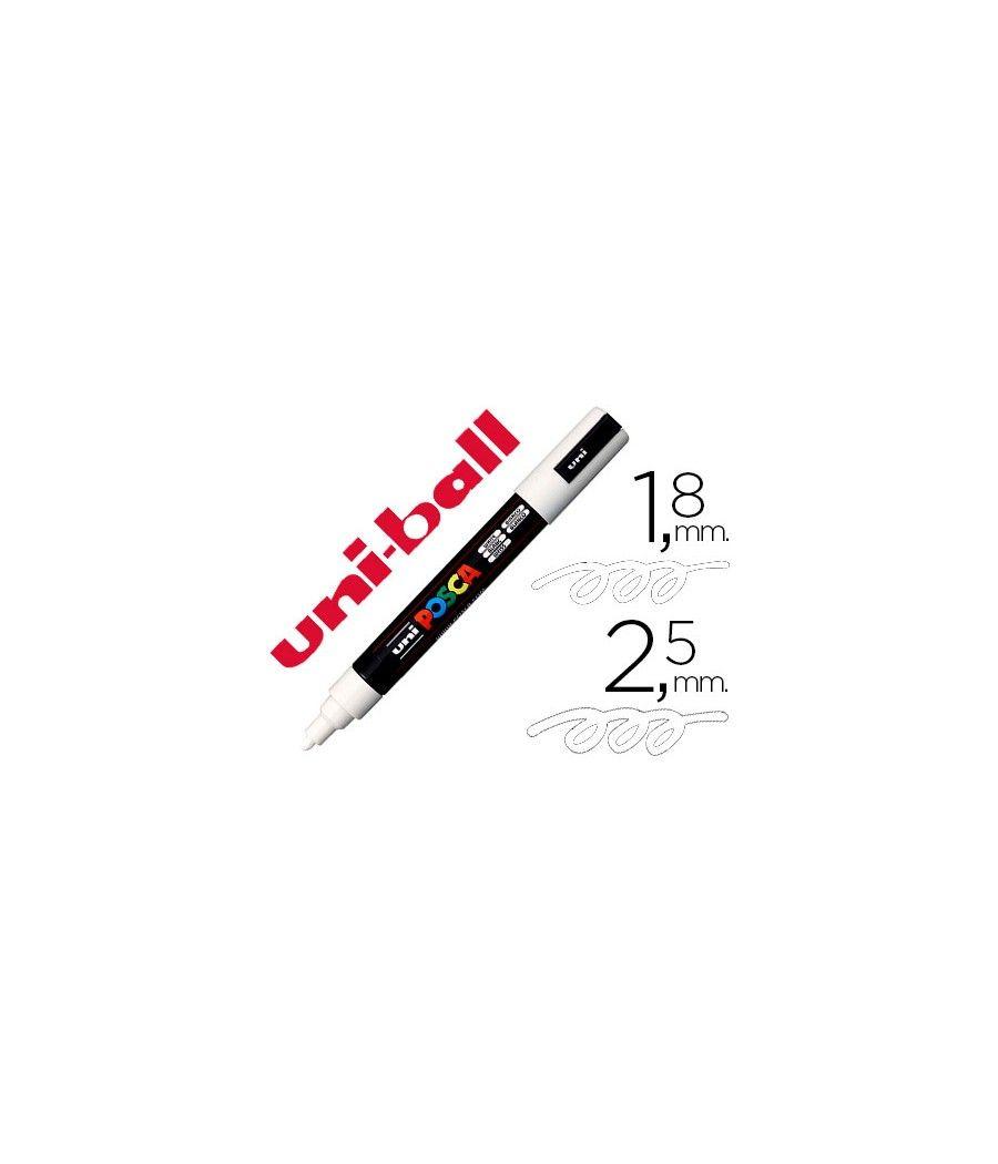 Rotulador uni posca marcador de pintura blanco punta redonda 1,8 a 2,5 mm PACK 6 UNIDADES - Imagen 2