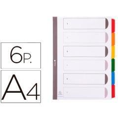 Separador exacompta cartulina juego de 6 separadores din a4 multitaladro color blanco - Imagen 2