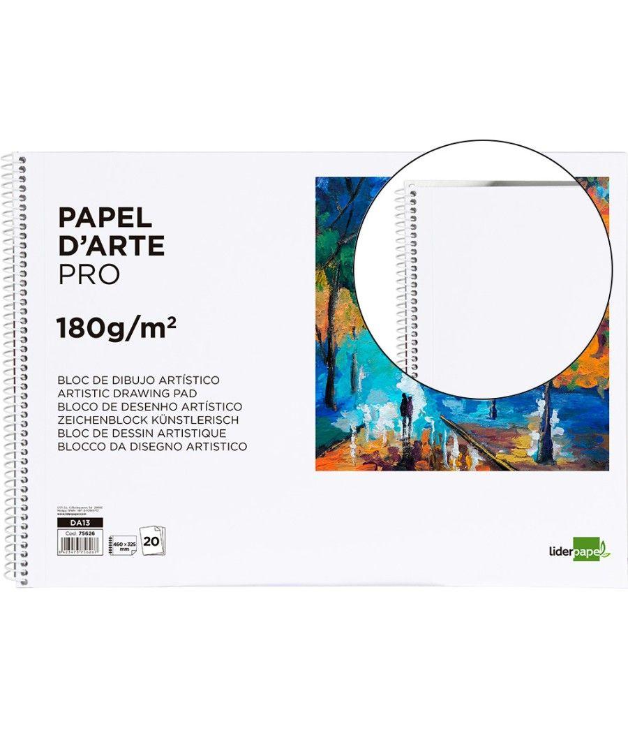 Bloc dibujo liderpapel artístico espiral 460x325mm 20 hojas 180 g/m2 sin recuadroperforado - Imagen 2