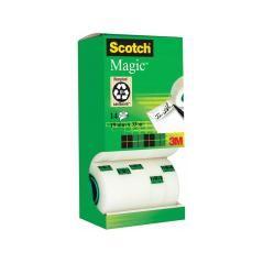 Cinta adhesiva scotch magic 33 mt x 19 mm pack de 14 rollos con dispensador de cartón - Imagen 5