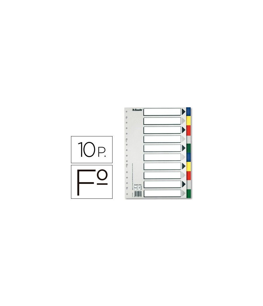 Separador esselte plástico juego de 10 separadores folio con 5 colores multitaladro - Imagen 2