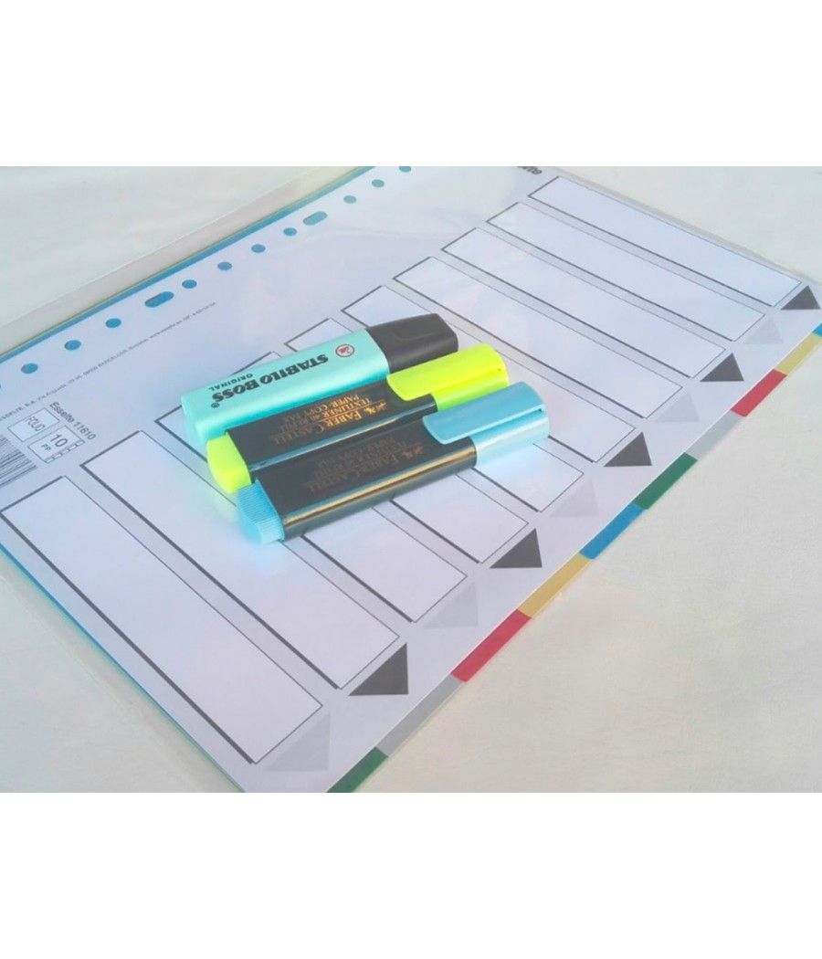 Separador esselte plástico juego de 10 separadores folio con 5 colores multitaladro - Imagen 5