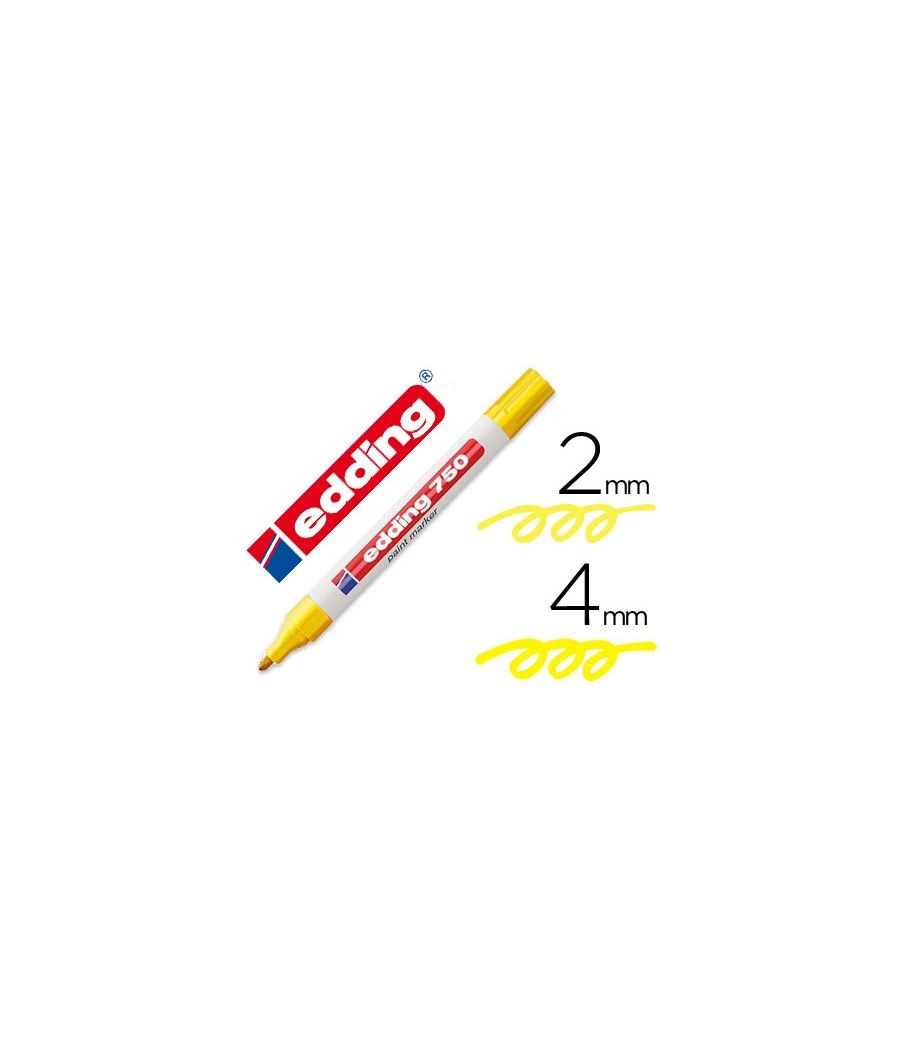 Rotulador edding punta fibra 750 amarillo punta redonda 2-4 mm PACK 10 UNIDADES - Imagen 2