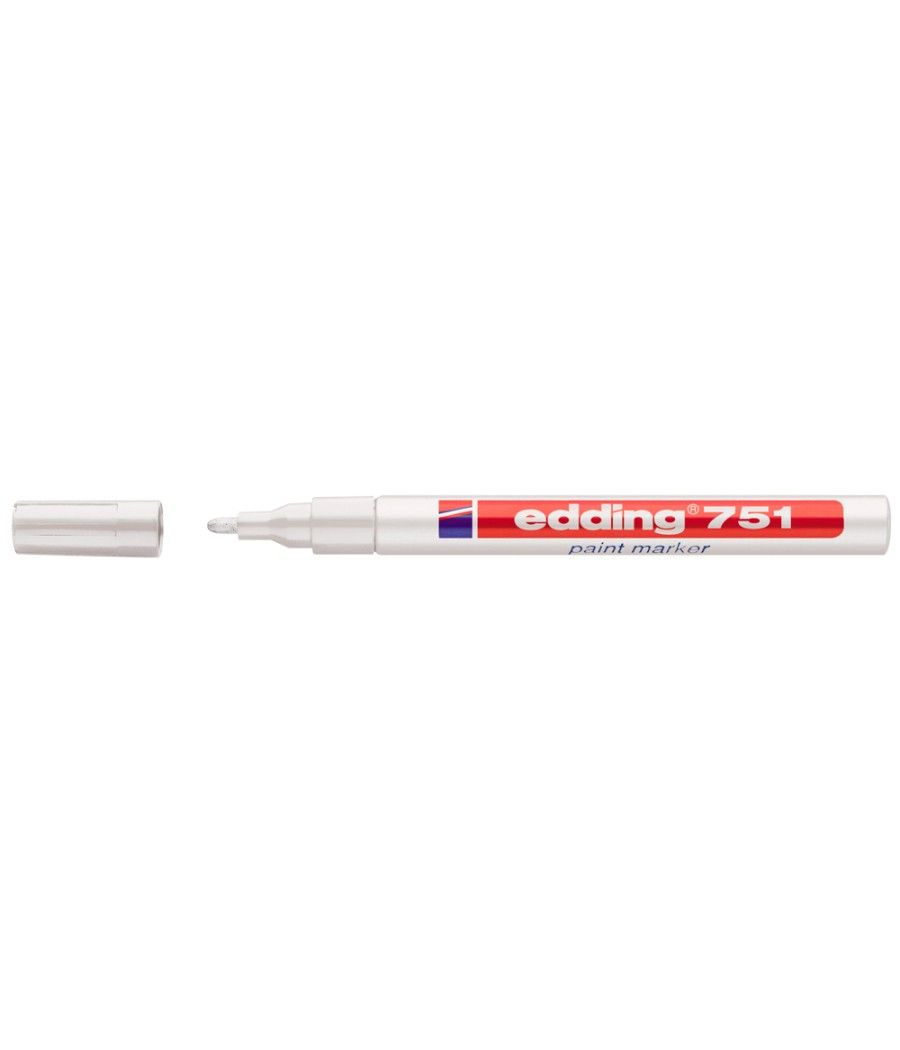 Rotulador edding punta fibra 751 blanco punta redonda 1-2 mm PACK 10 UNIDADES - Imagen 3