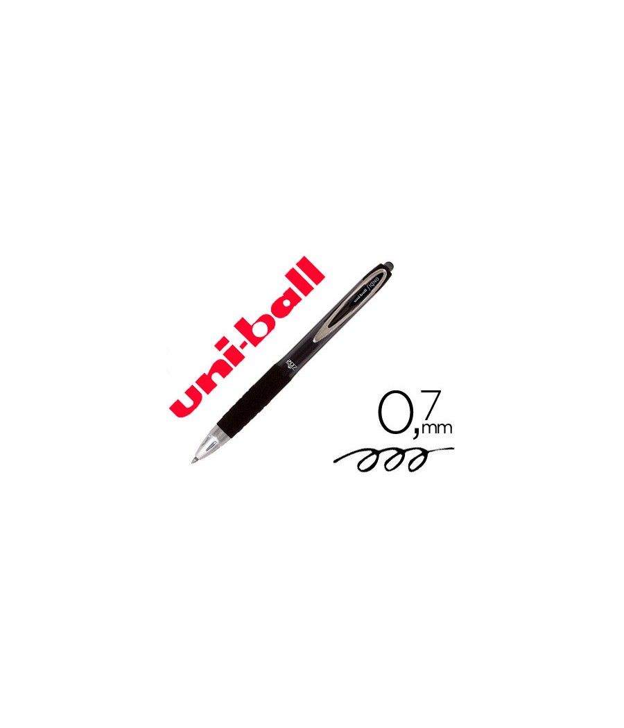 Bolígrafo uni-ball roller umn-207 retráctil 0,7 mm color negro PACK 12 UNIDADES - Imagen 2