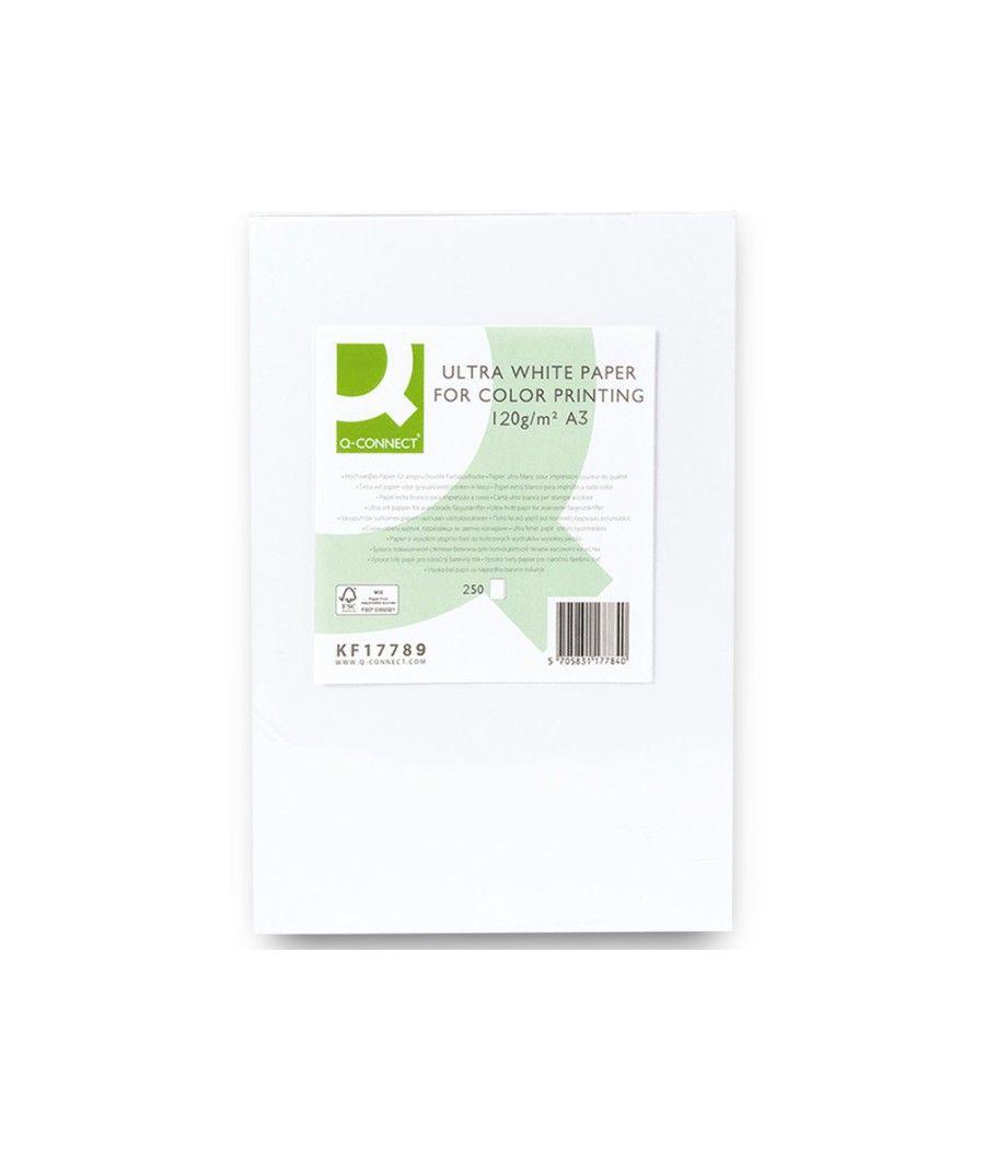 Papel fotocopiadora q-connect ultra white din a3 120 gramos paquete de 250 hojas - Imagen 4