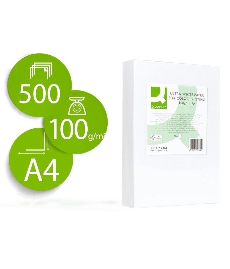 Papel fotocopiadora q-connect ultra white din a4 100 gramos paquete de 500 hojas - Imagen 2