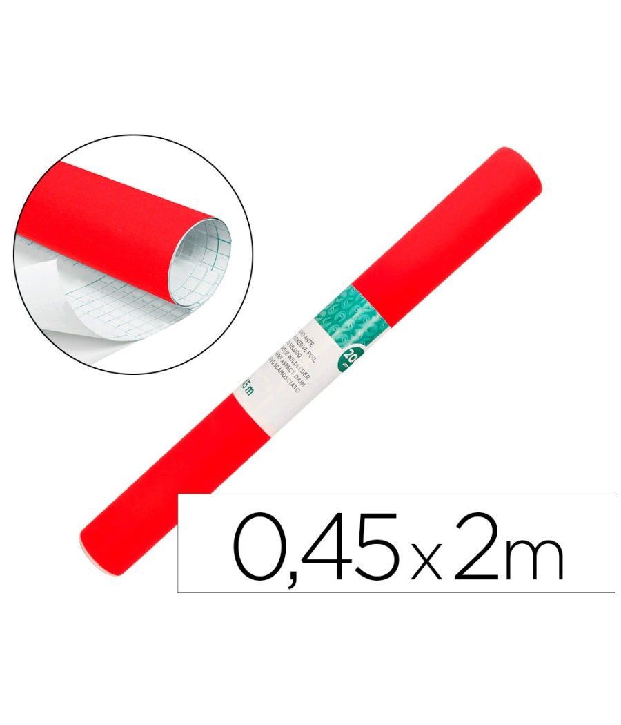 Rollo adhesivo liderpapel unicolor rojo brillo rollo de 0,45 x 2 mt - Imagen 2