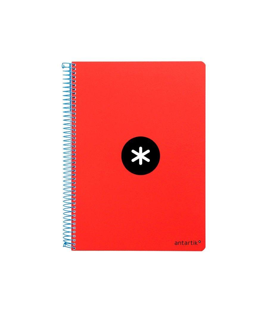 Cuaderno espiral liderpapel a5 antartik tapa dura 80h 100 gr cuadro 5mm con margen color rojo - Imagen 3