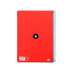 Cuaderno espiral liderpapel a5 antartik tapa dura 80h 100 gr cuadro 5mm con margen color rojo - Imagen 4