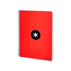Cuaderno espiral liderpapel a5 antartik tapa dura 80h 100 gr cuadro 5mm con margen color rojo - Imagen 5