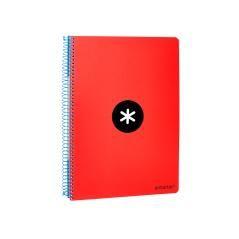 Cuaderno espiral liderpapel a5 antartik tapa dura 80h 100 gr cuadro 5mm con margen color rojo - Imagen 6