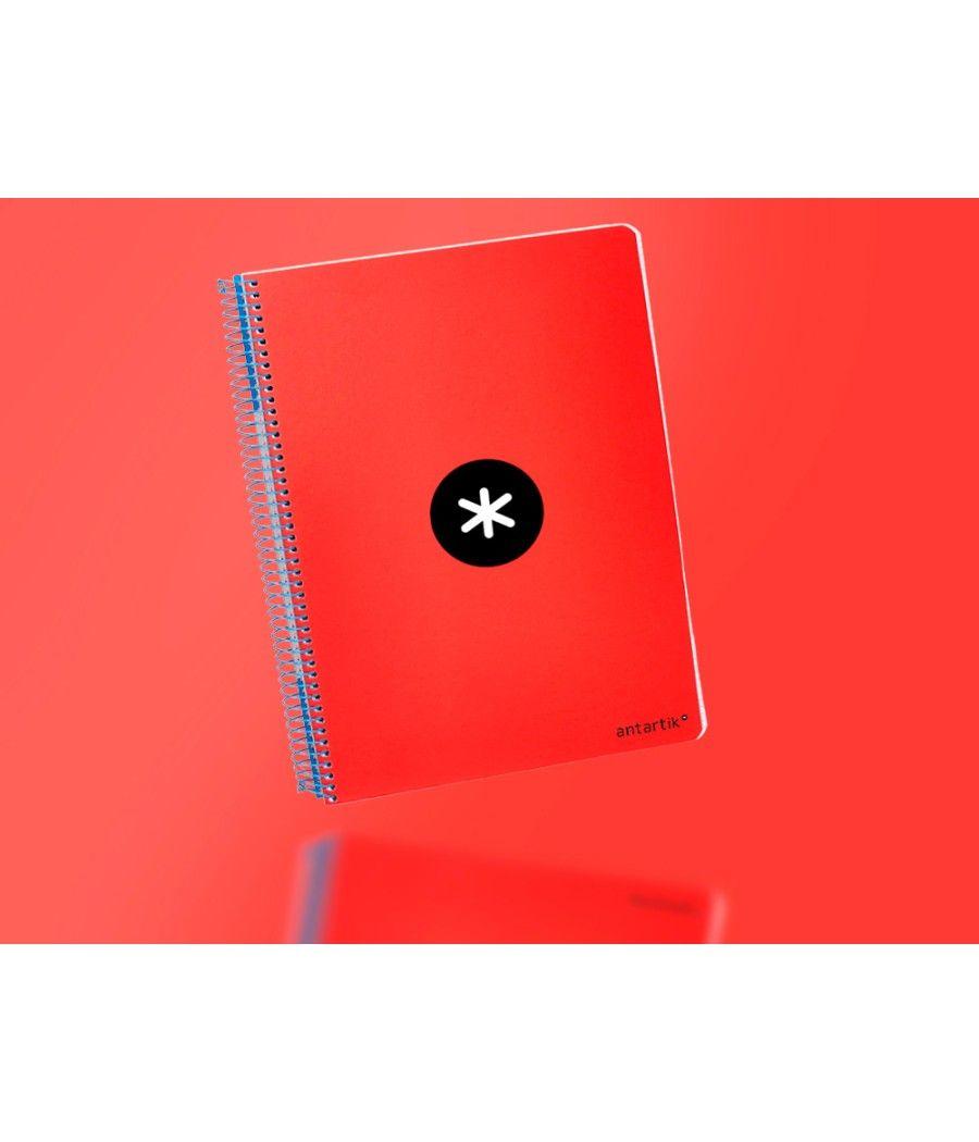 Cuaderno espiral liderpapel a5 antartik tapa dura 80h 100 gr cuadro 5mm con margen color rojo - Imagen 11