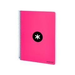 Cuaderno espiral liderpapel a4 micro antartik tapa dura 80h 100 gr cuadro 5mm sin bandas 4 taladros color rosa flúor - Imagen 5