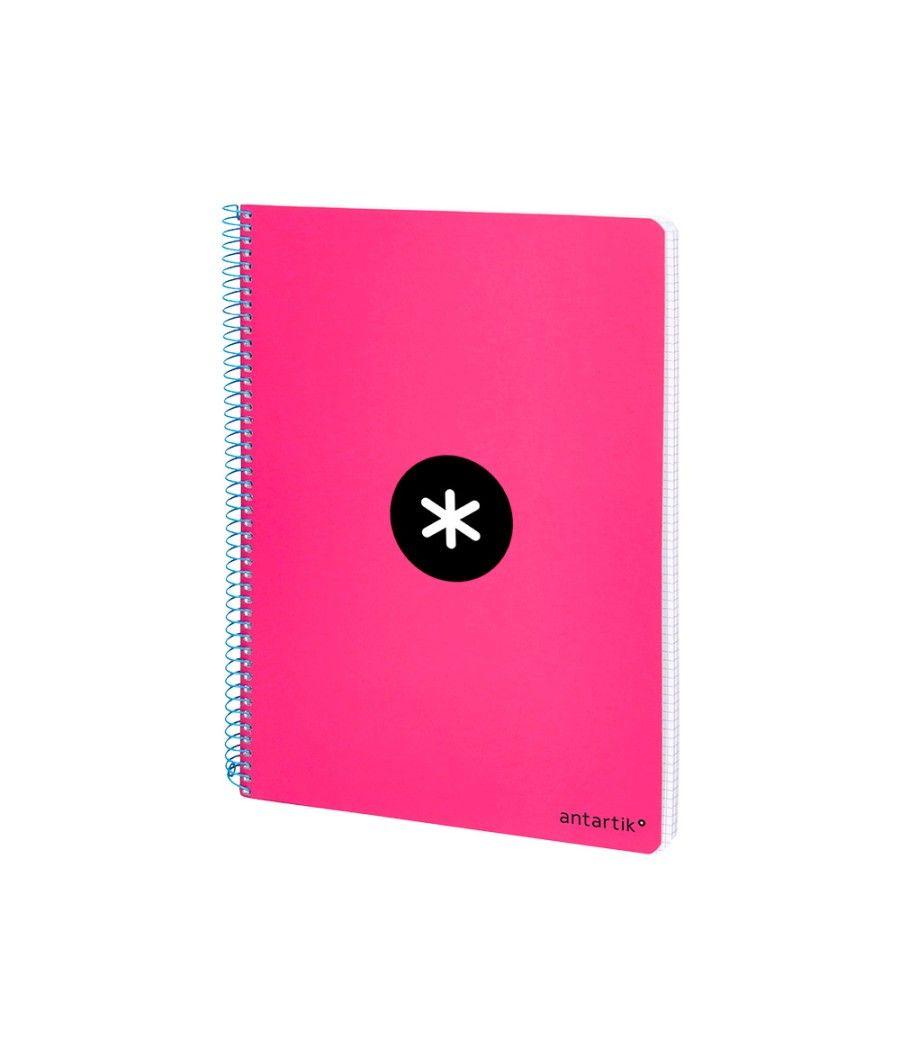 Cuaderno espiral liderpapel a4 micro antartik tapa dura 80h 100 gr cuadro 5mm sin bandas 4 taladros color rosa flúor - Imagen 5