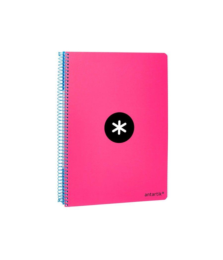 Cuaderno espiral liderpapel a4 micro antartik tapa dura 80h 100 gr cuadro 5mm sin bandas 4 taladros color rosa flúor - Imagen 6