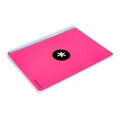 Cuaderno espiral liderpapel a4 micro antartik tapa dura 80h 100 gr cuadro 5mm sin bandas 4 taladros color rosa flúor - Imagen 7